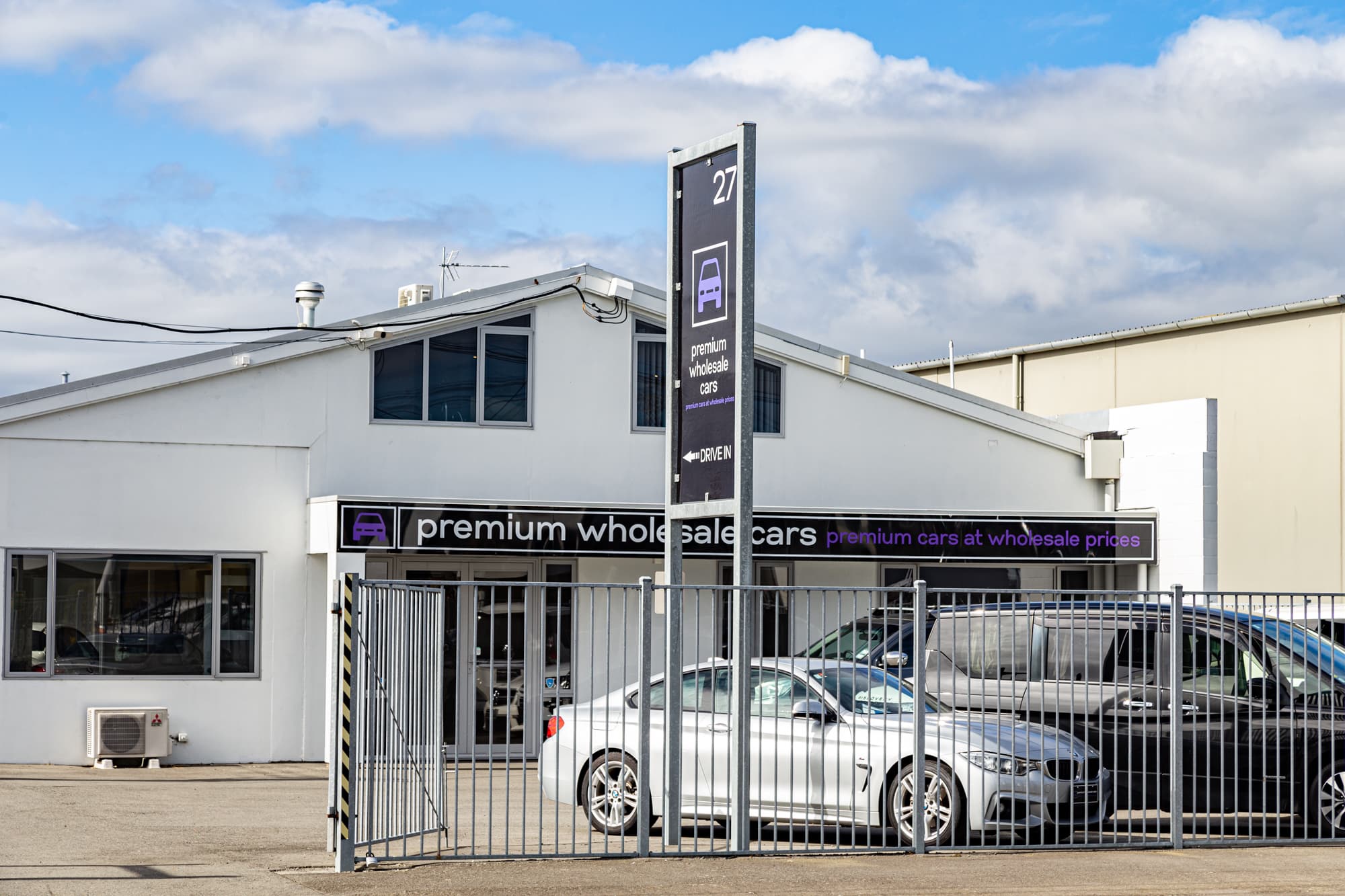 Premium Wholesale Cars dealership at 27 Watts Road, Sockburn, Christchurch